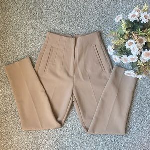Zara High-Waisted Pants (Taupe Brown)